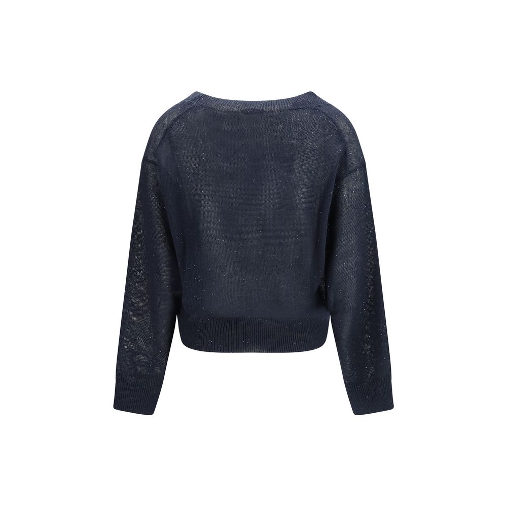 T-shirt Brunello Cucinelli en lin bleu