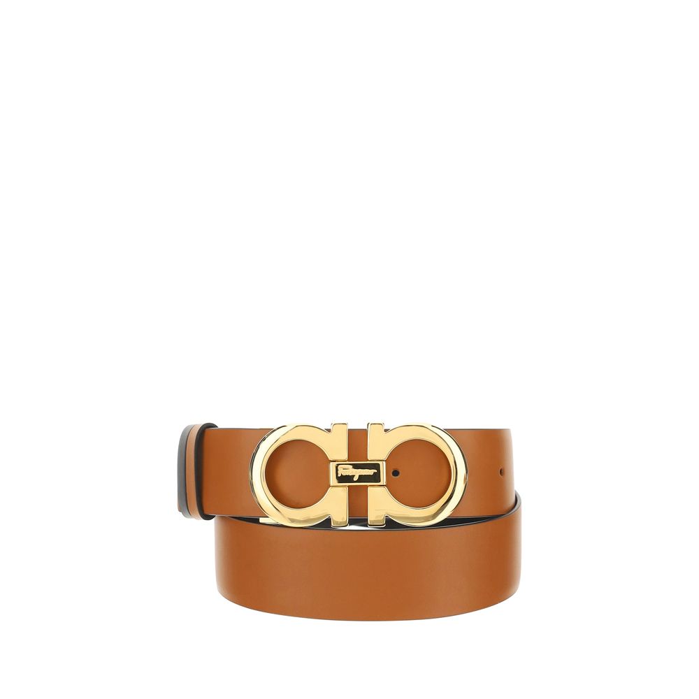 Ceinture classique en cuir de veau marron Ferragamo Bos Taurus