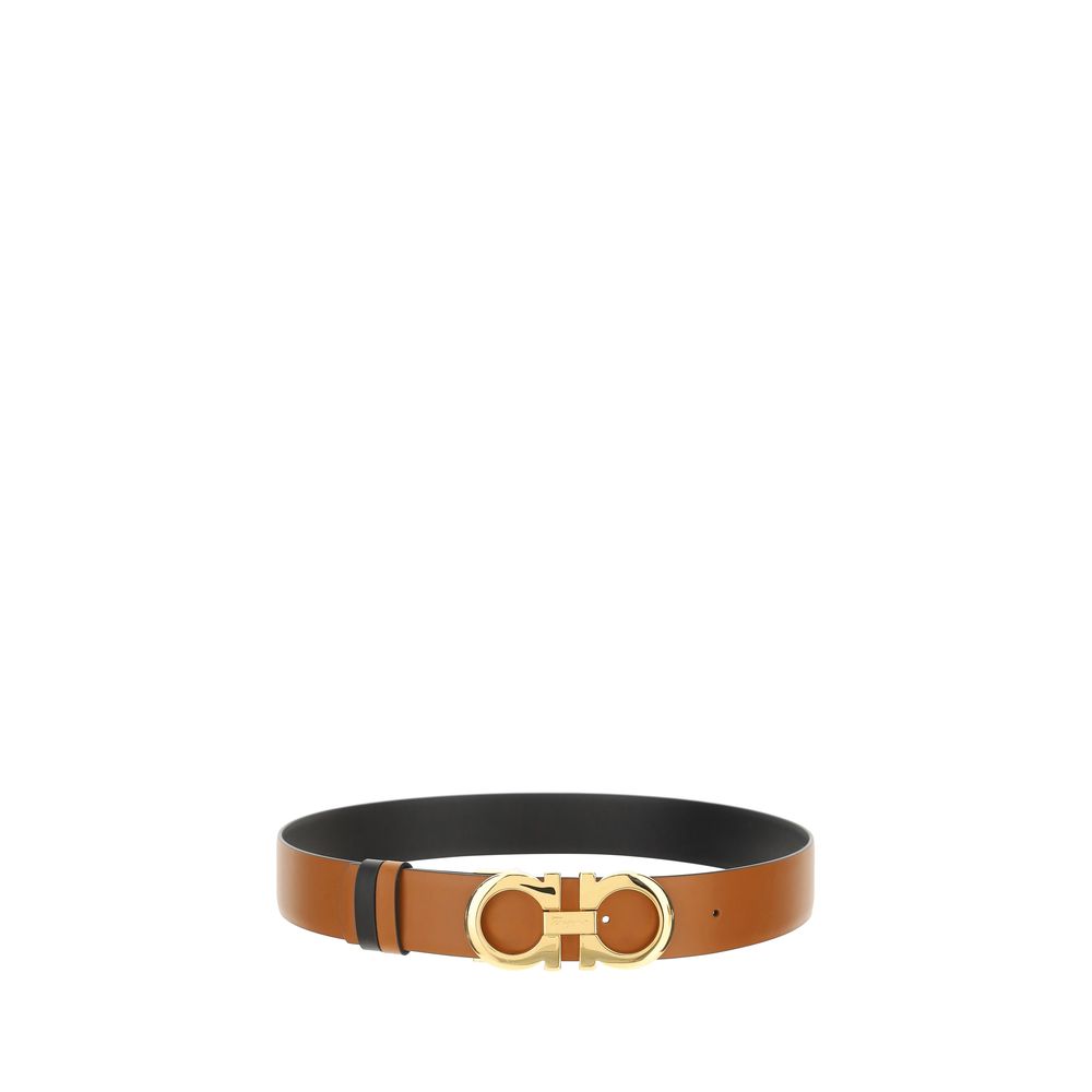 Ceinture classique en cuir de veau marron Ferragamo Bos Taurus