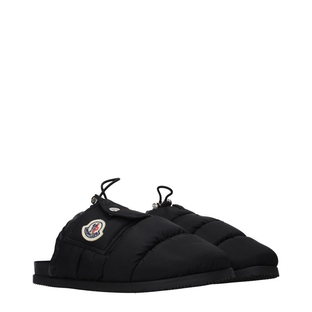 Pantoufles Moncler en tissu noir