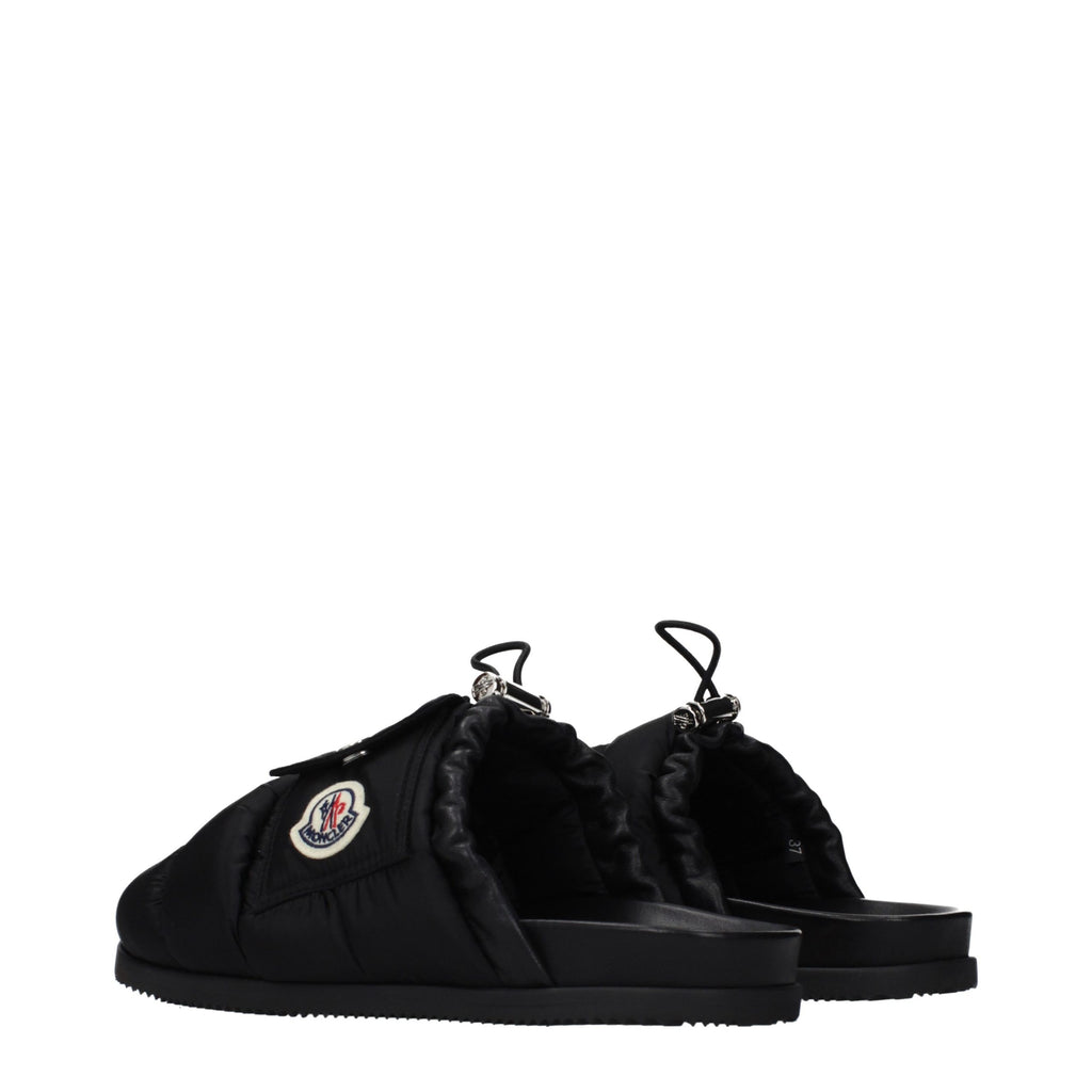 Pantoufles Moncler en tissu noir