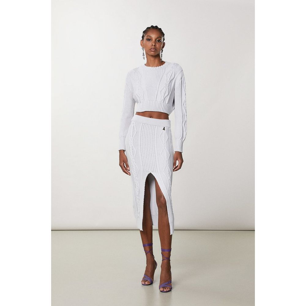 Jupe longue Patrizia Pepe en viscose blanche