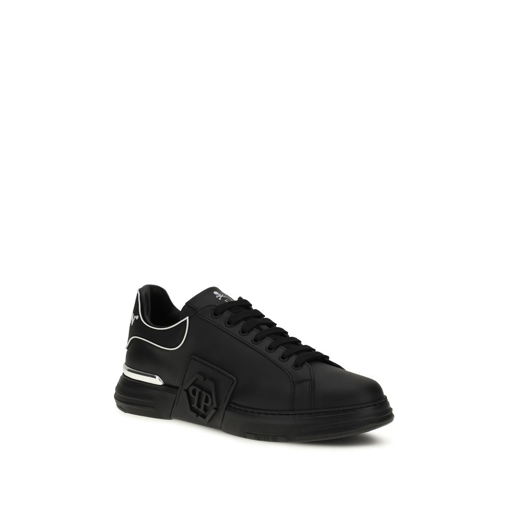 Baskets basses Philipp Plein en cuir de veau noir Bos Taurus