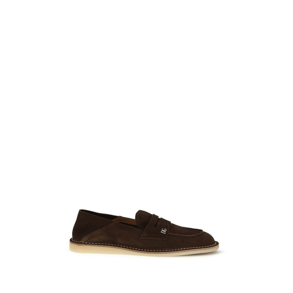 Mocassins à enfiler Dolce & Gabbana en cuir de veau marron Bos Taurus