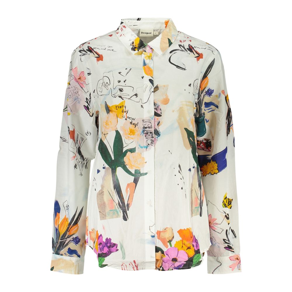 Chemise femme en coton blanc Desigual