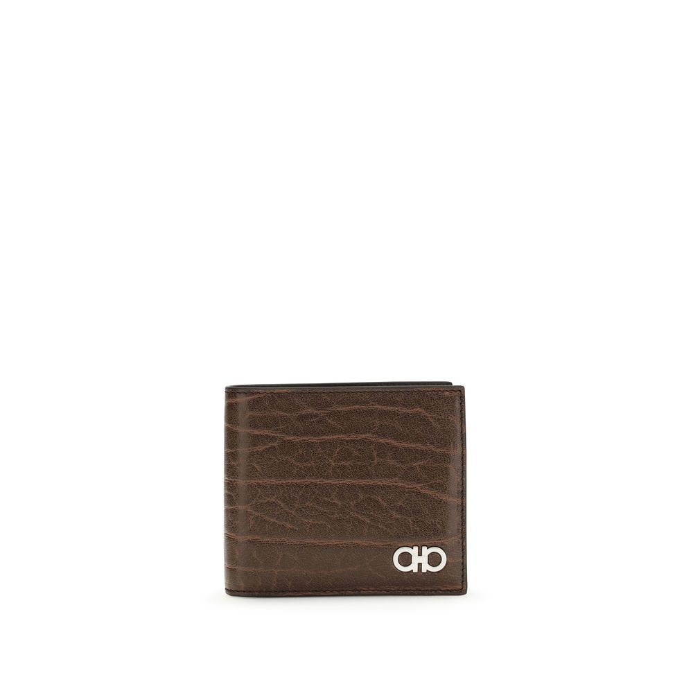 Portefeuille Ferragamo en cuir de veau marron Bos Taurus