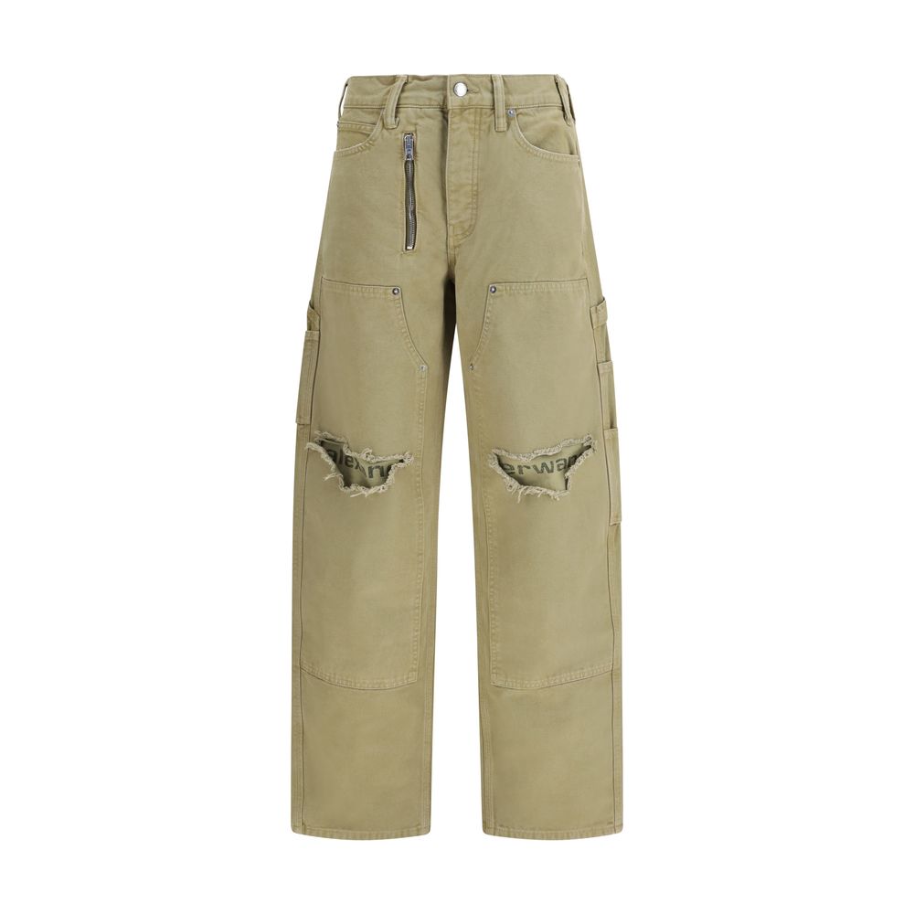 Pantalon cargo bicolore en coton Alexander Wang