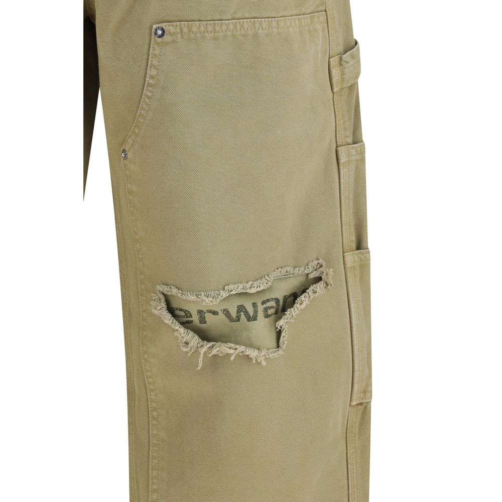 Pantalon cargo bicolore en coton Alexander Wang