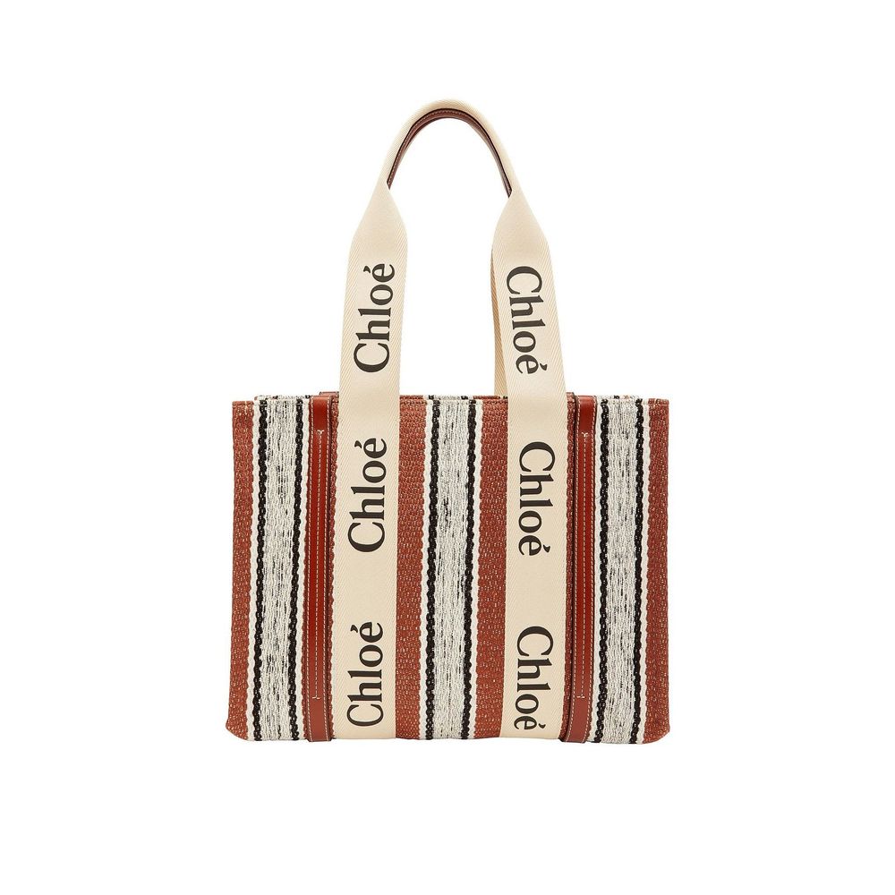 Sac cabas en lin Chloé marron