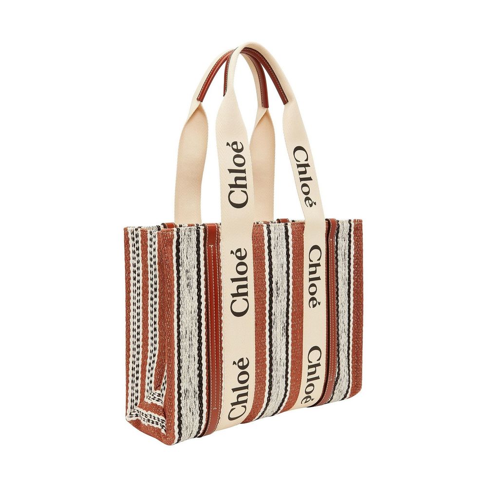 Sac cabas en lin Chloé marron