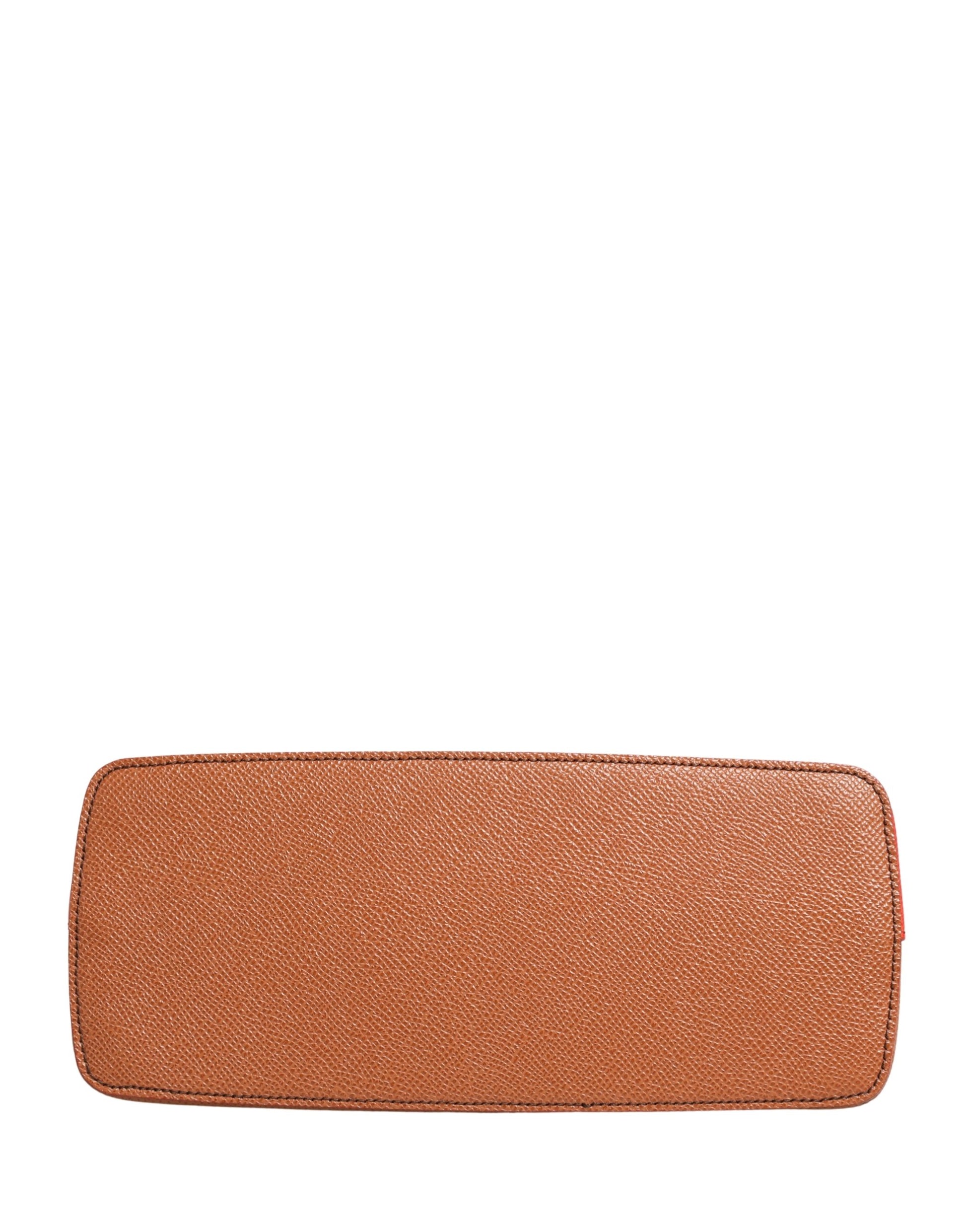Portefeuille zippé Dolce & Gabbana en cuir orange beige avec logo DG