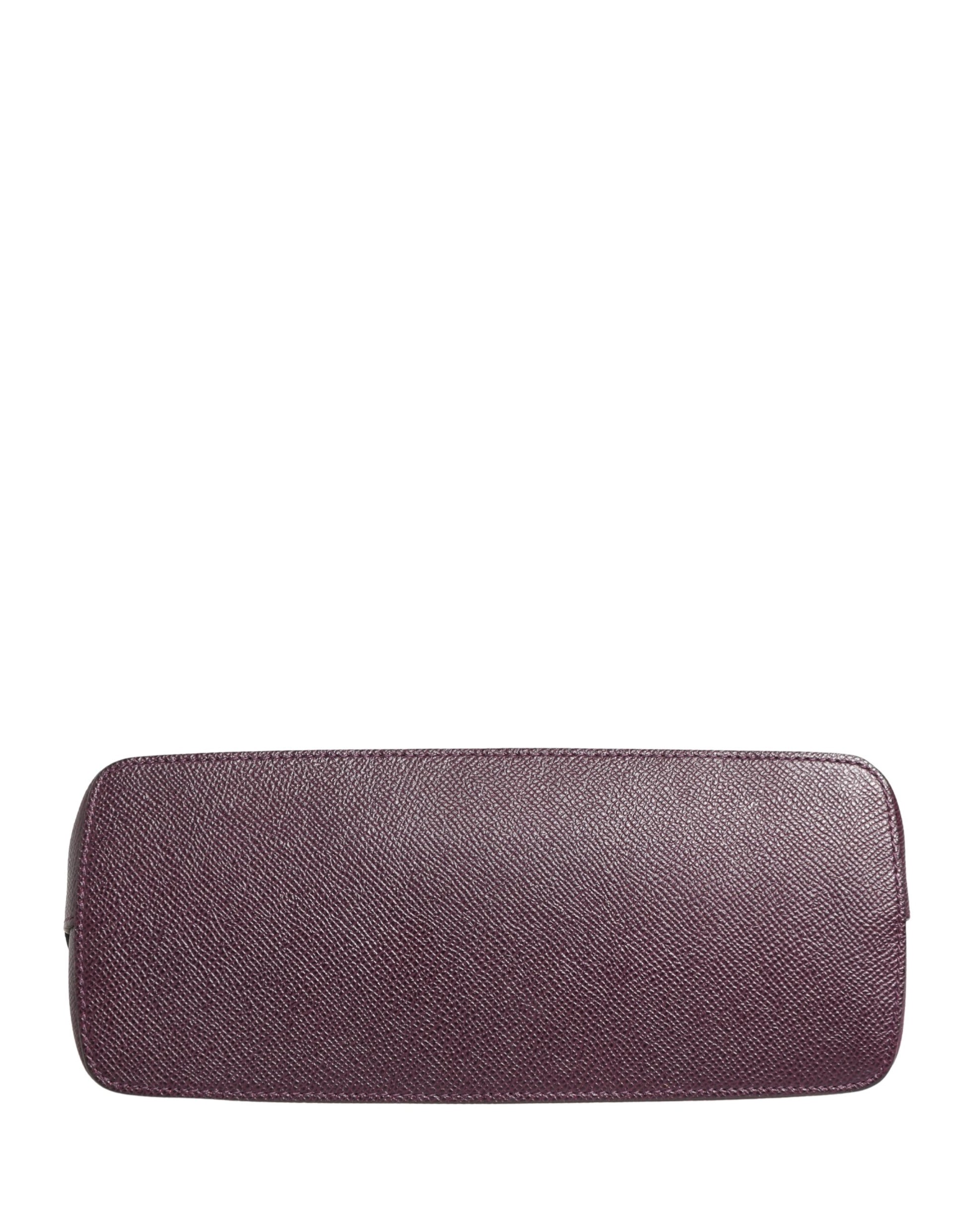 Dolce & Gabbana Portefeuille en cuir violet foncé avec logo DG et fermeture éclair