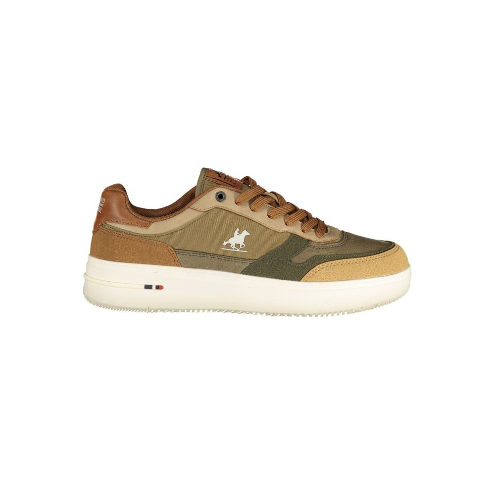 Baskets montantes beiges en polyuréthane pour homme