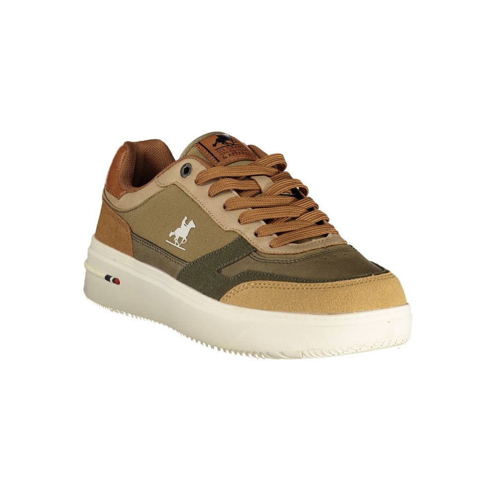 Baskets montantes beiges en polyuréthane pour homme