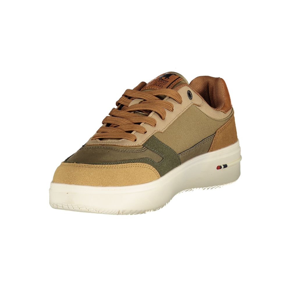 Baskets montantes beiges en polyuréthane pour homme