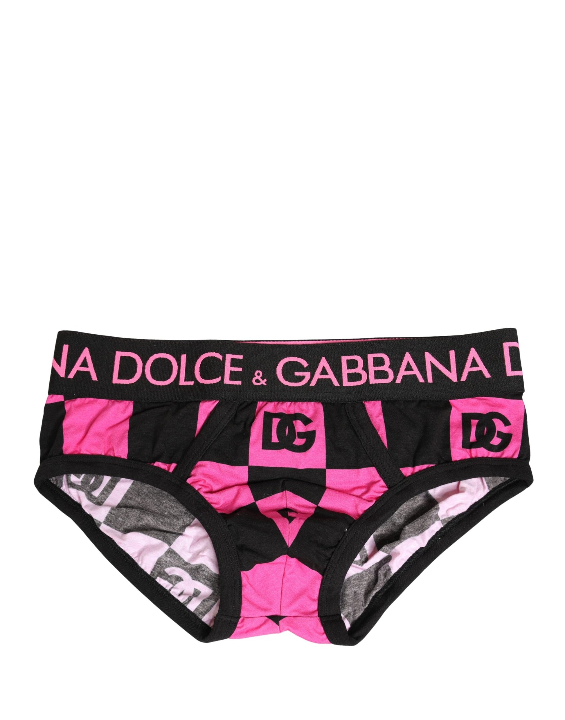 Dolce & Gabbana Caleçon Brando Noir Rose en Coton à Logo