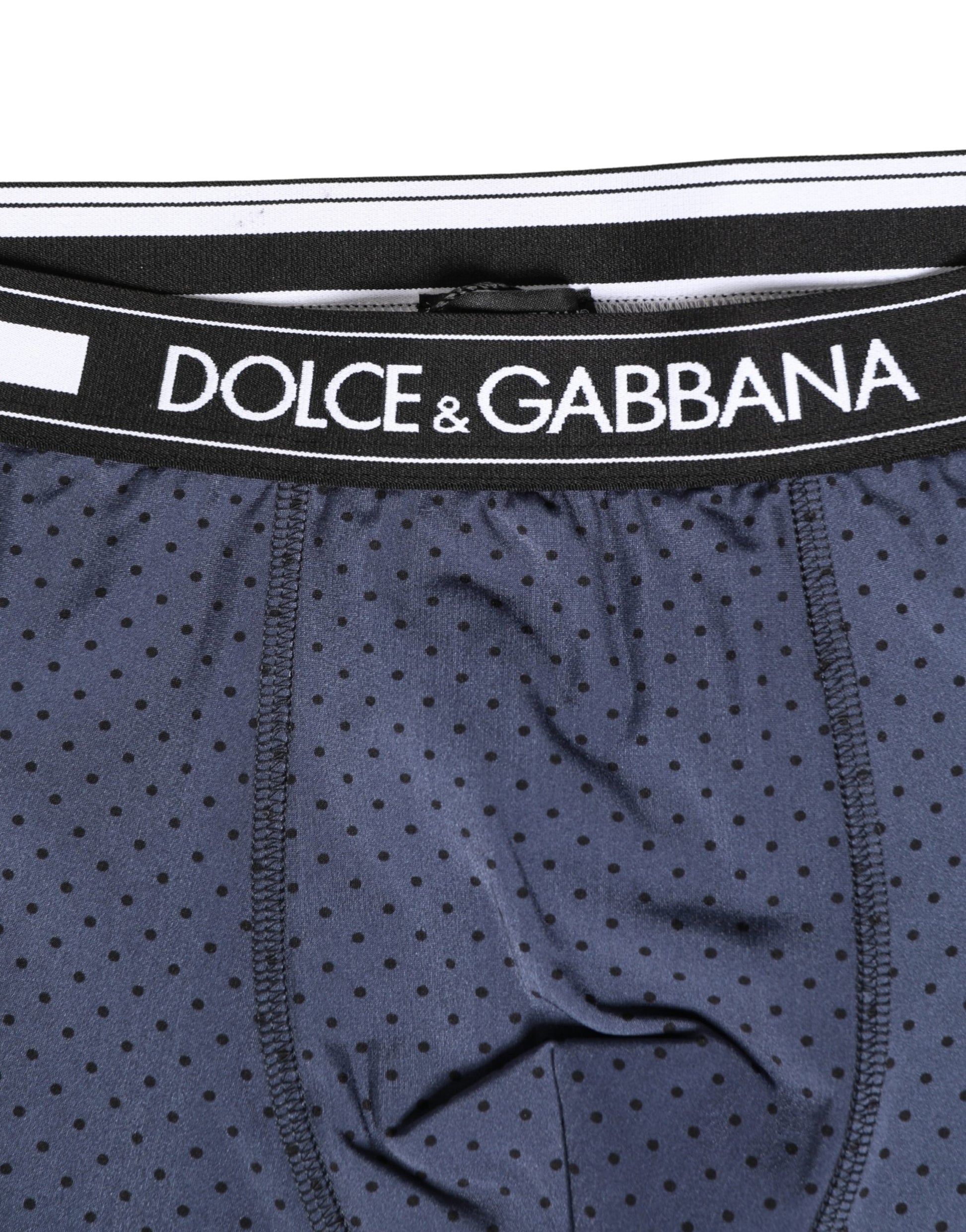 Caleçon de cycliste Dolce & Gabbana à pois bleu foncé pour homme