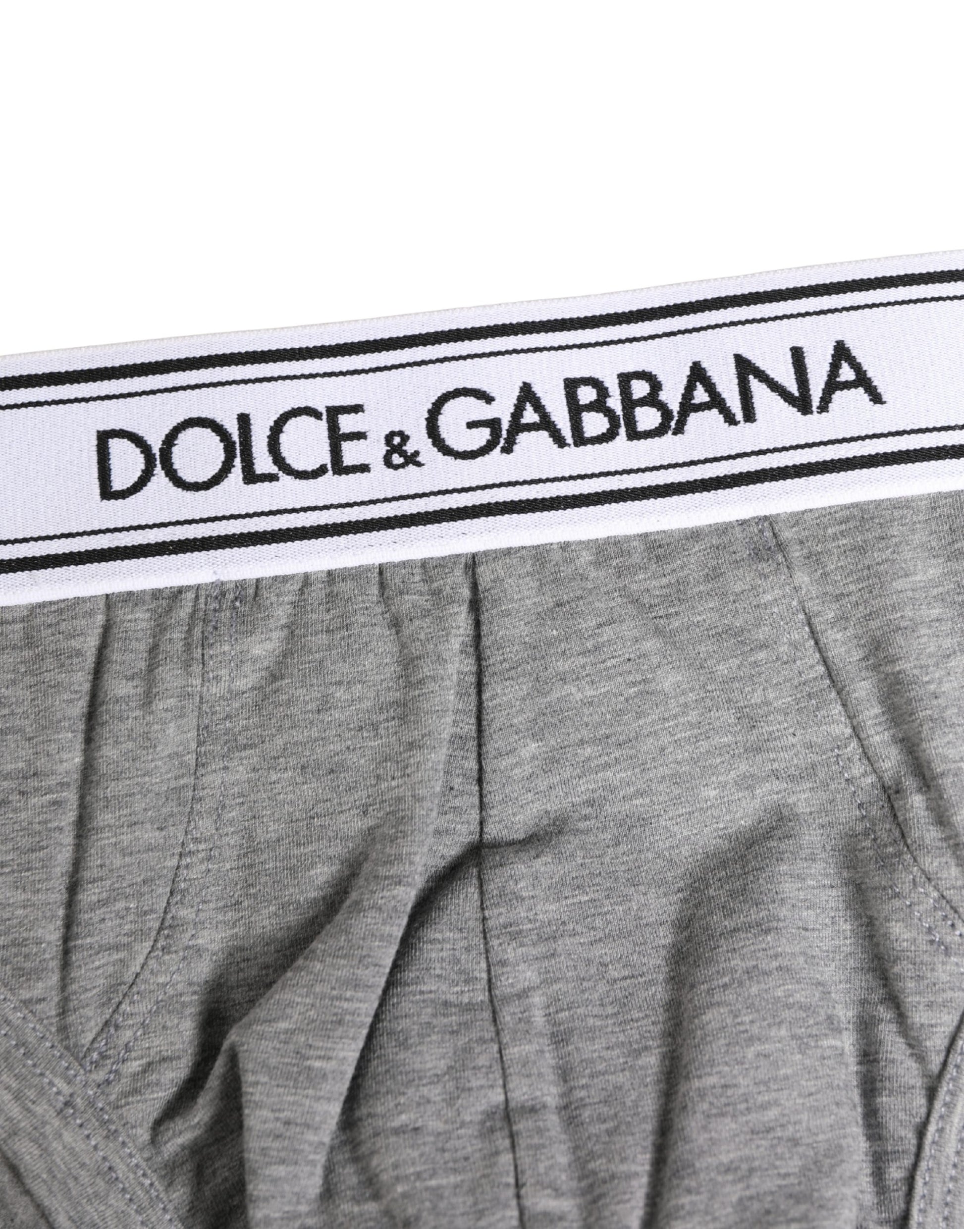 Slip mi-long homme Dolce & Gabbana avec ceinture à logo grise