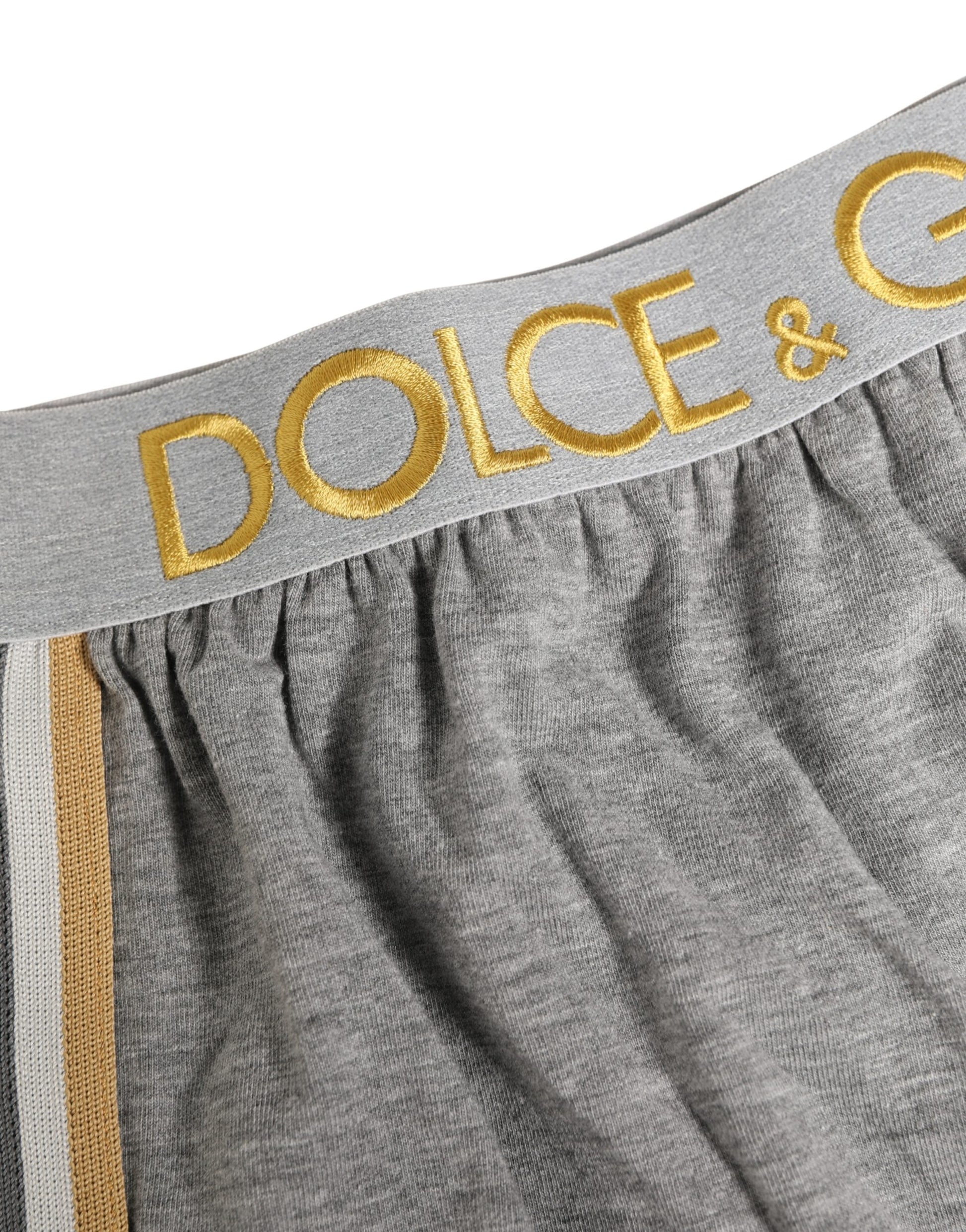 Caleçon Homme Dolce & Gabbana en Coton avec Ceinture Logo Grise