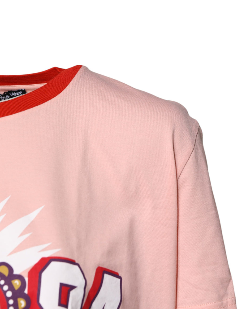 T-shirt en coton rose Dolce & Gabbana DG 84 à imprimé Sacré-Cœur