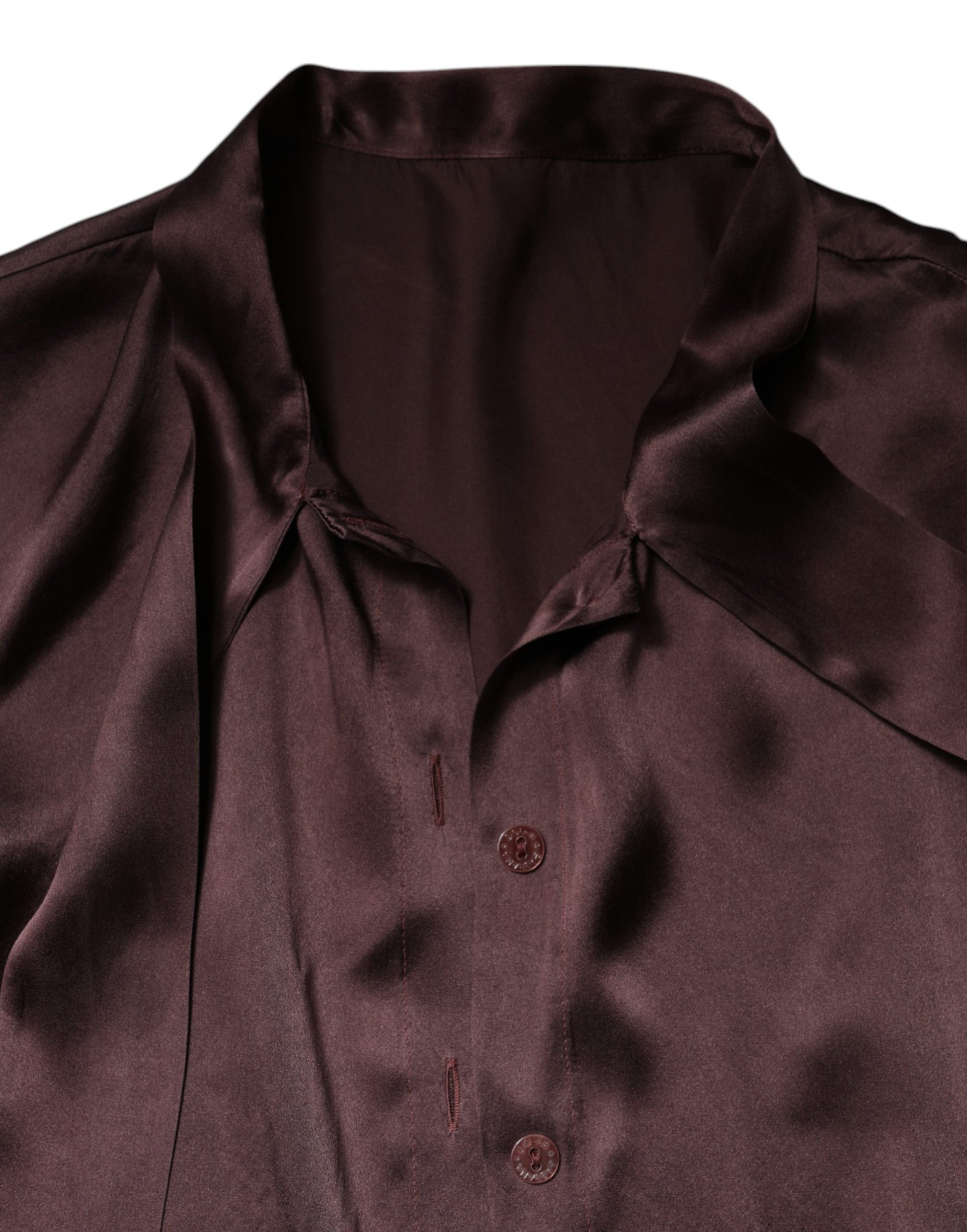Chemisier Dolce & Gabbana en satin violet à manches longues et lavallière