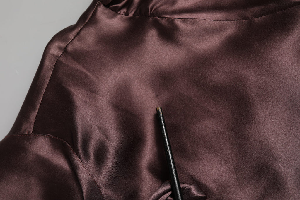 Chemisier Dolce & Gabbana en satin violet à manches longues et lavallière