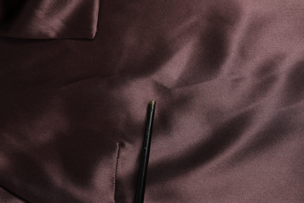 Chemisier Dolce & Gabbana en satin violet à manches longues et lavallière