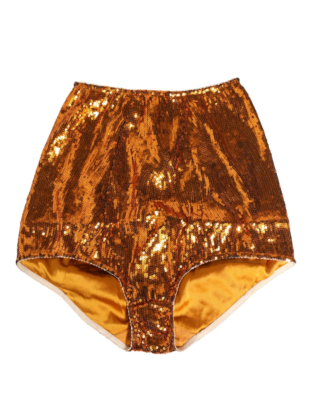 Sous-vêtements gaine taille haute en nylon et sequins orange Dolce & Gabbana