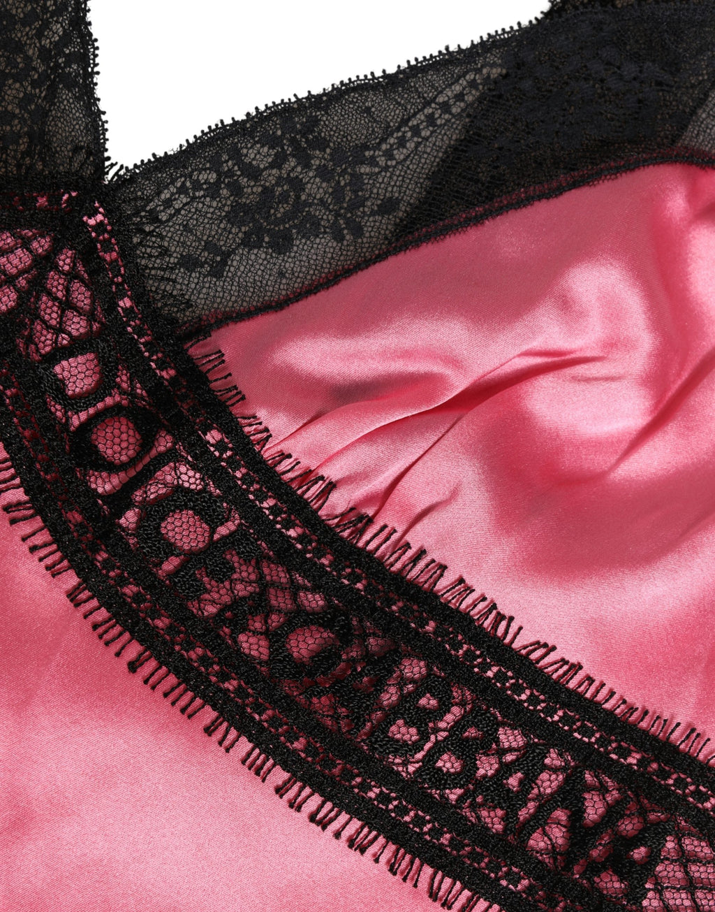 Haut de lingerie Dolce & Gabbana en satin de soie rose et dentelle