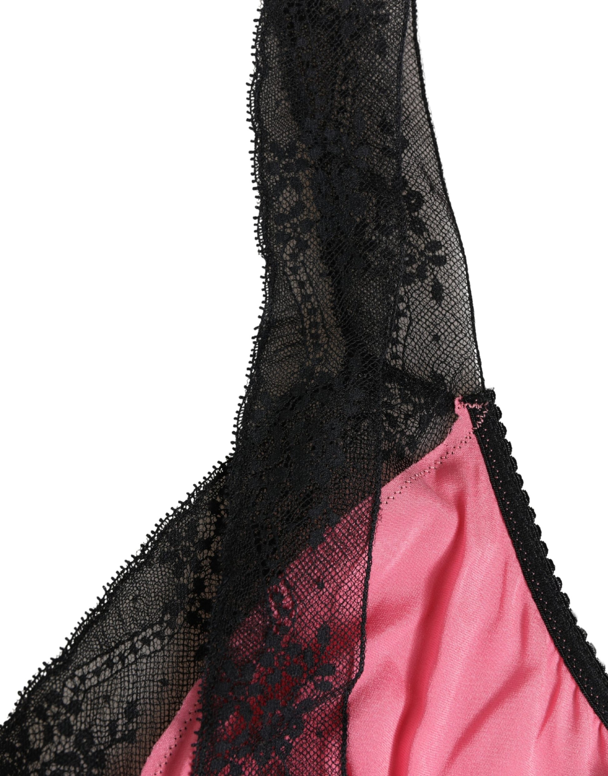 Haut de lingerie Dolce & Gabbana en satin de soie rose et dentelle