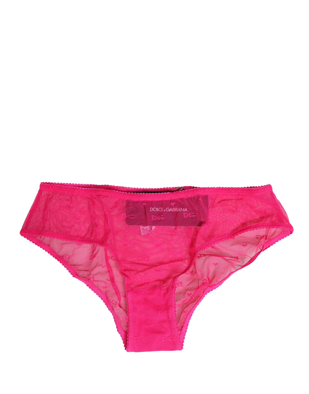 Culotte de lingerie "cheekini" en dentelle rose Dolce & Gabbana