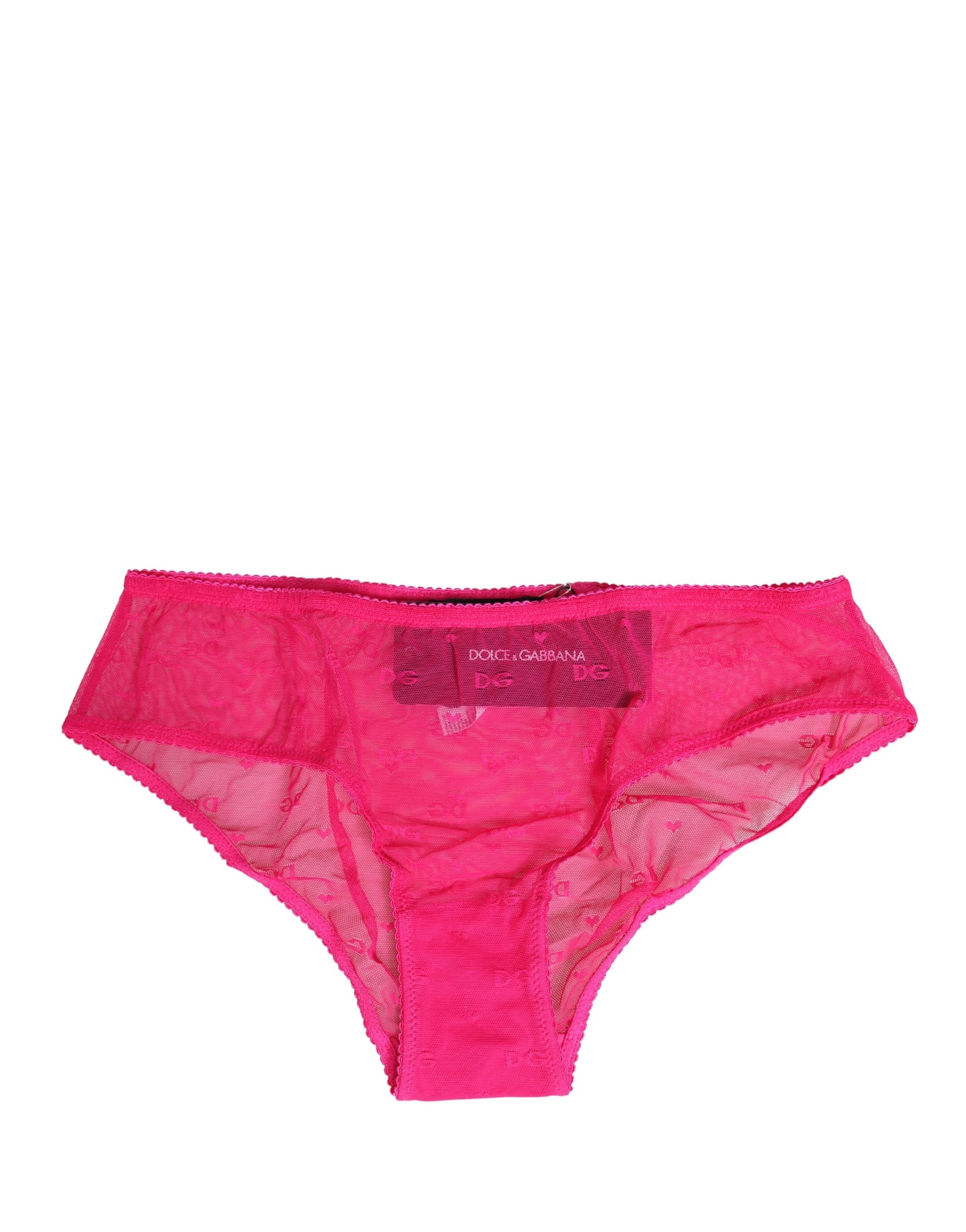 Culotte de lingerie "cheekini" en dentelle rose Dolce & Gabbana