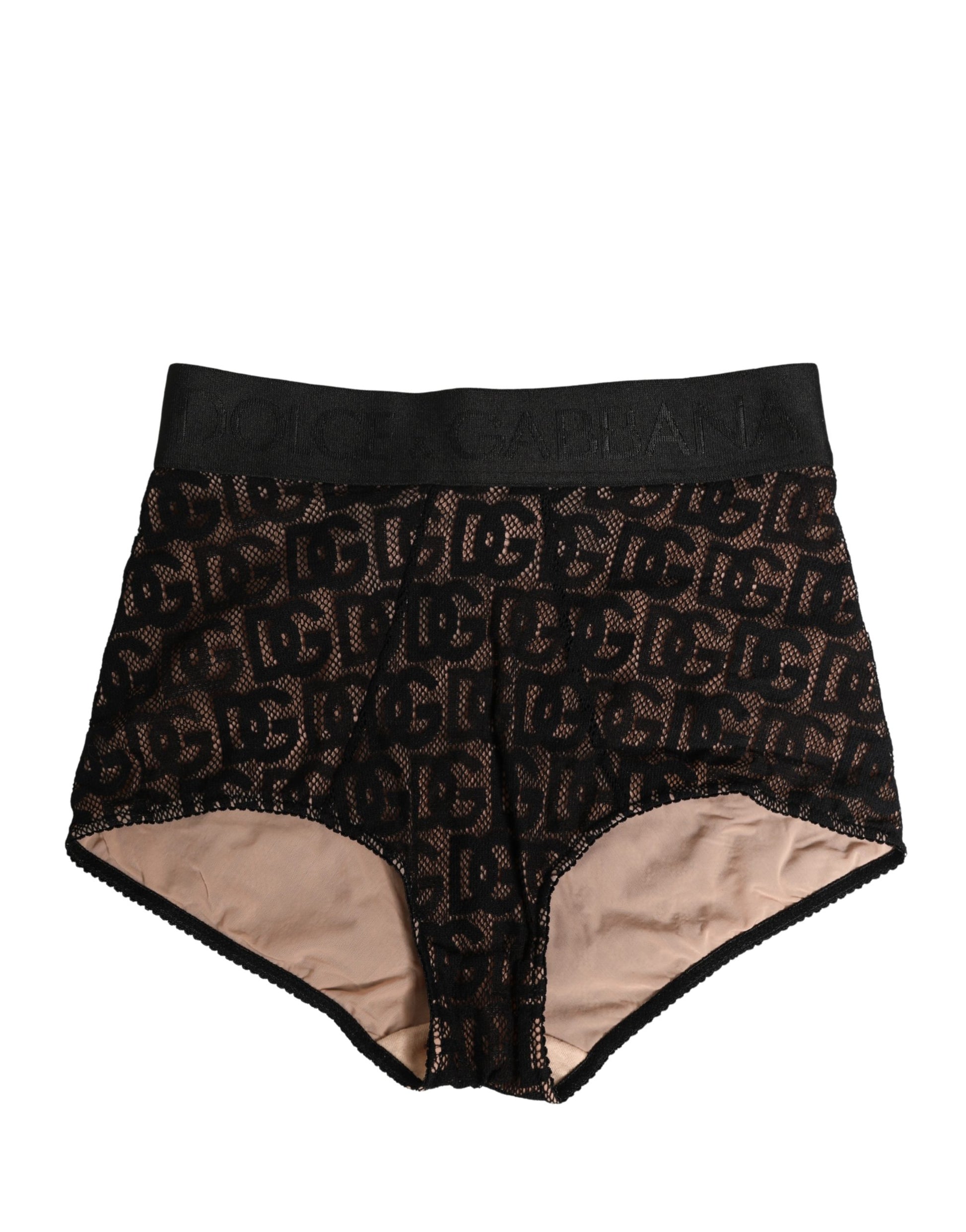 Sous-vêtement gainant taille haute en coton noir avec logo DG Dolce & Gabbana