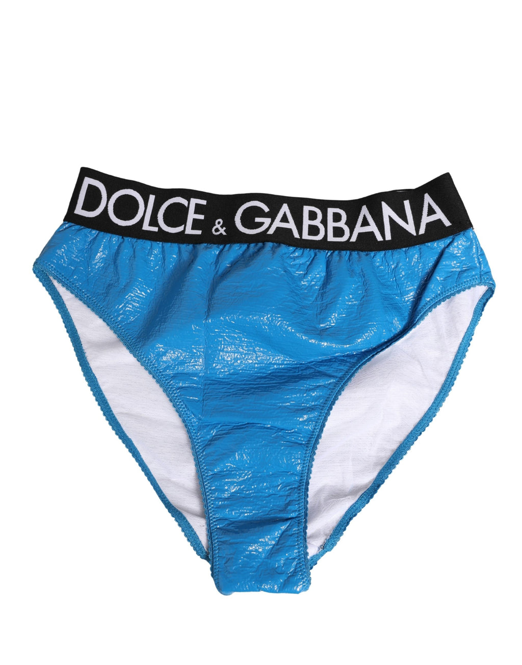 Slip taille haute Dolce & Gabbana avec ceinture à logo bleue