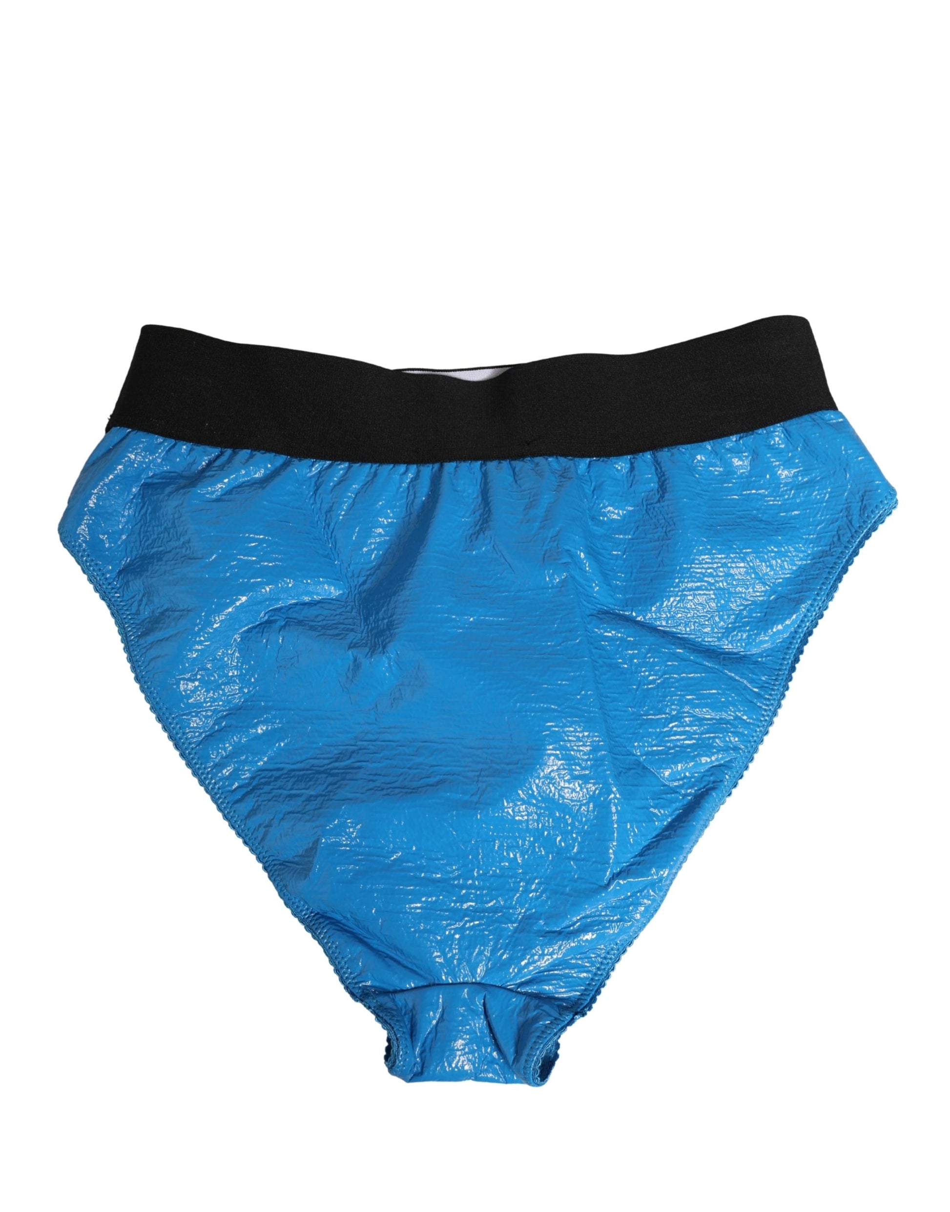 Slip taille haute Dolce & Gabbana avec ceinture à logo bleue
