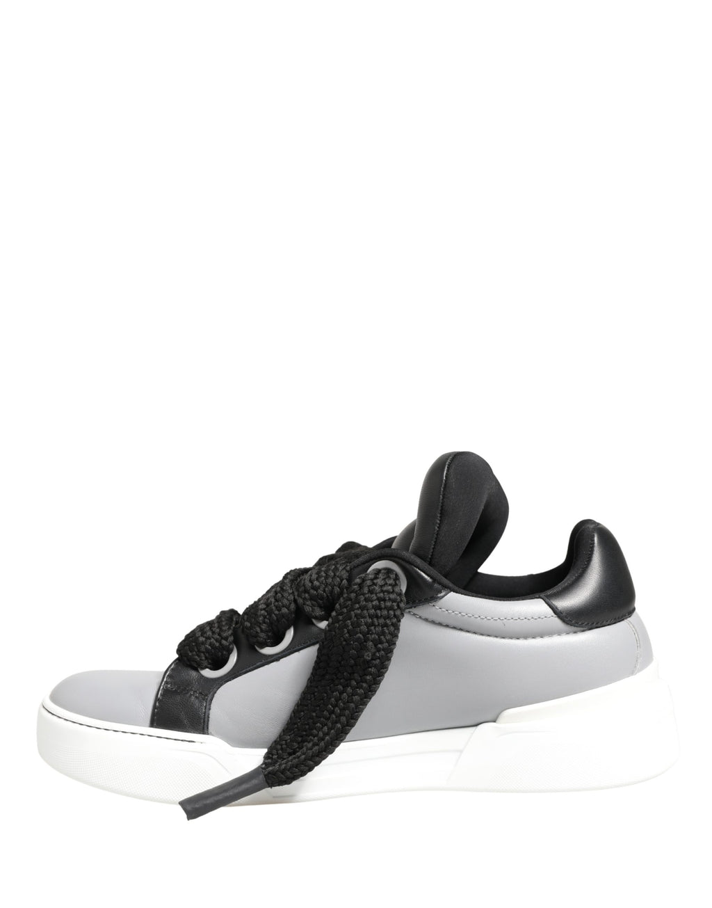 Chaussures Dolce & Gabbana en cuir gris à lacets, coupe basse