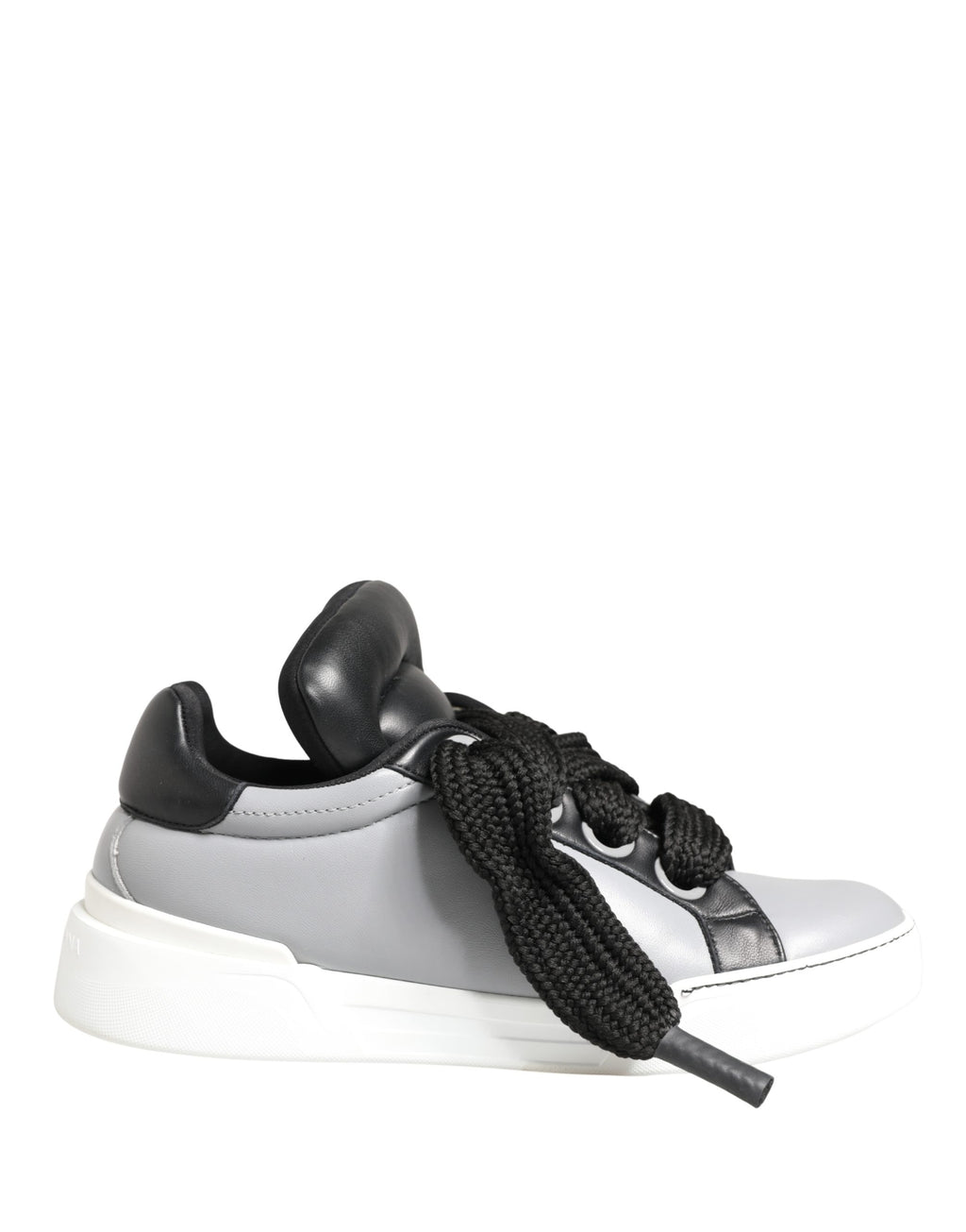 Chaussures Dolce & Gabbana en cuir gris à lacets, coupe basse