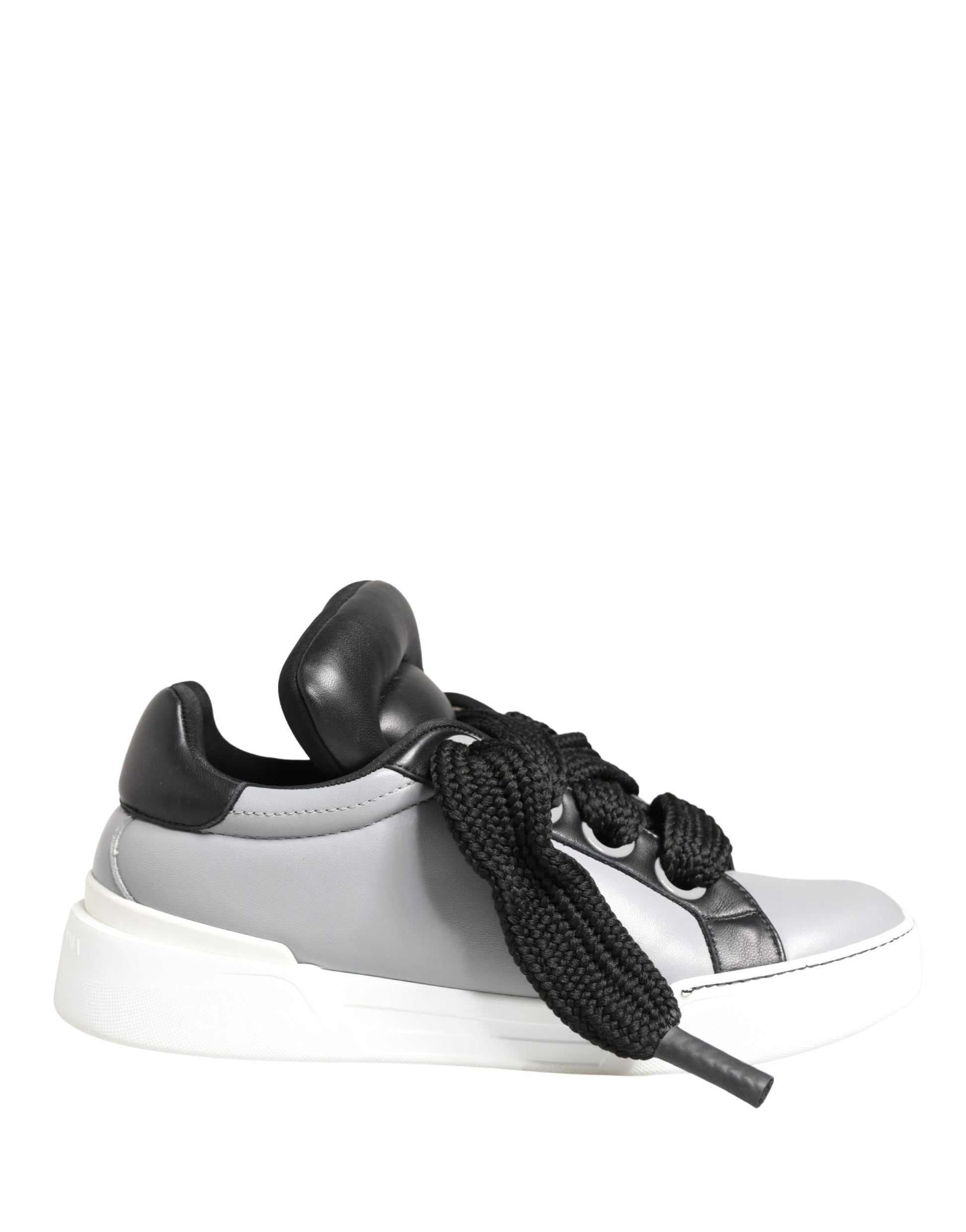 Chaussures Dolce & Gabbana en cuir gris à lacets, coupe basse