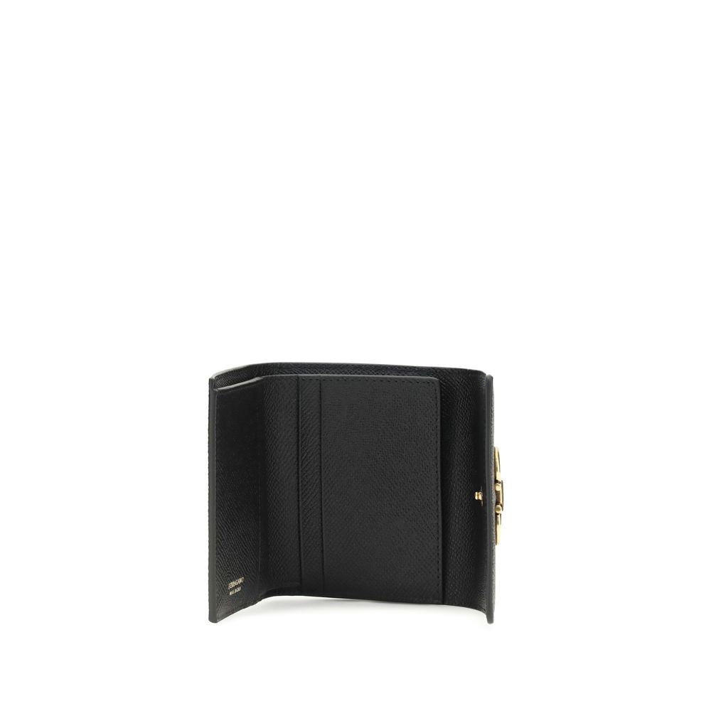 Portefeuille Ferragamo en cuir de veau noir Bos Taurus
