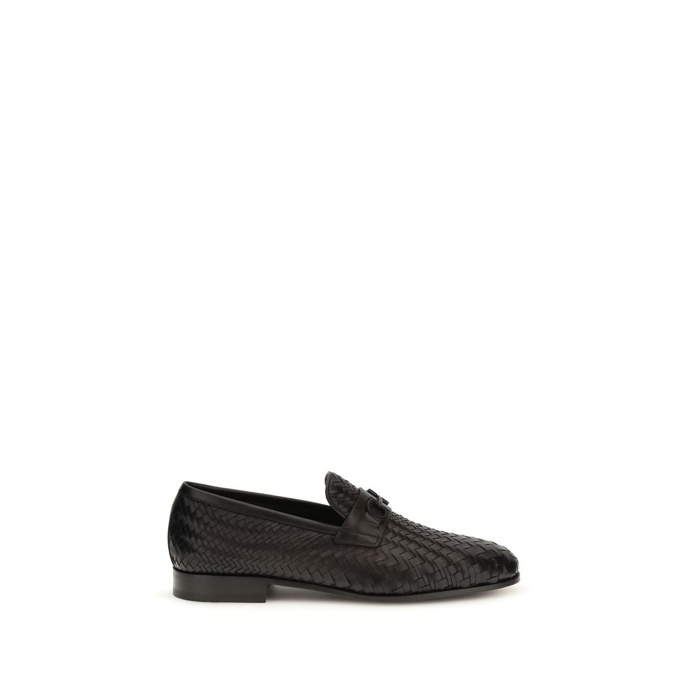 Mocassins à enfiler Ferragamo en cuir de veau marron Bos Taurus