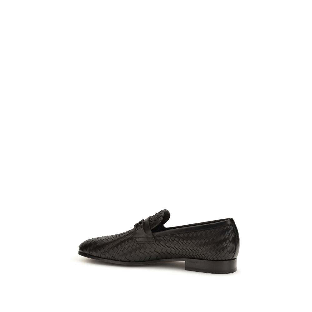 Mocassins à enfiler Ferragamo en cuir de veau marron Bos Taurus