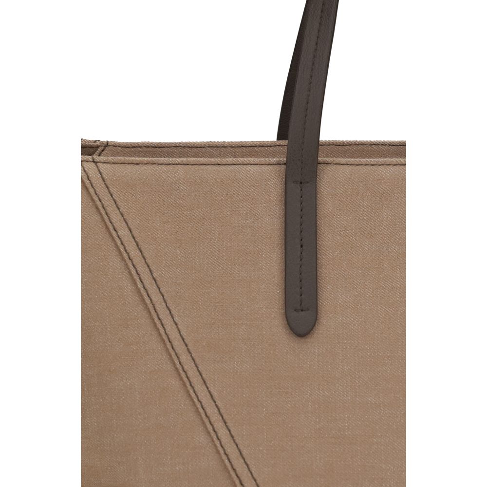 Sac à bandoulière en coton beige Brunello Cucinelli