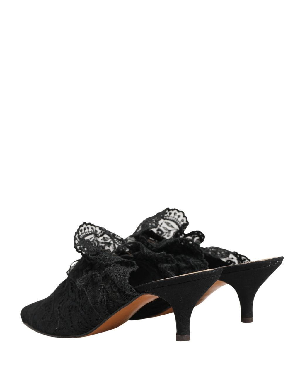Chaussures à talons sandales en dentelle noire Dolce & Gabbana
