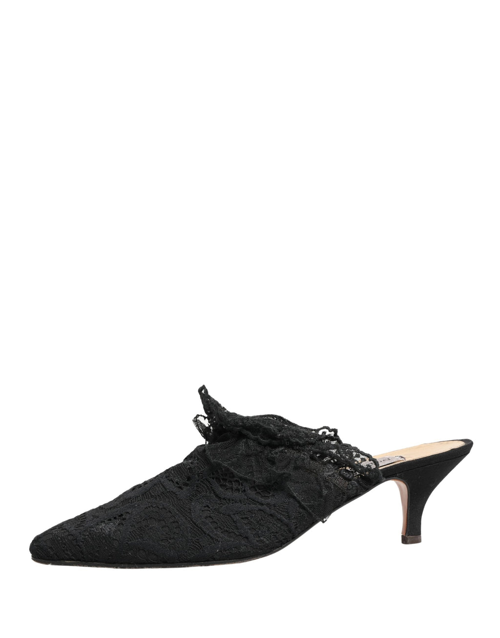 Chaussures à talons sandales en dentelle noire Dolce & Gabbana