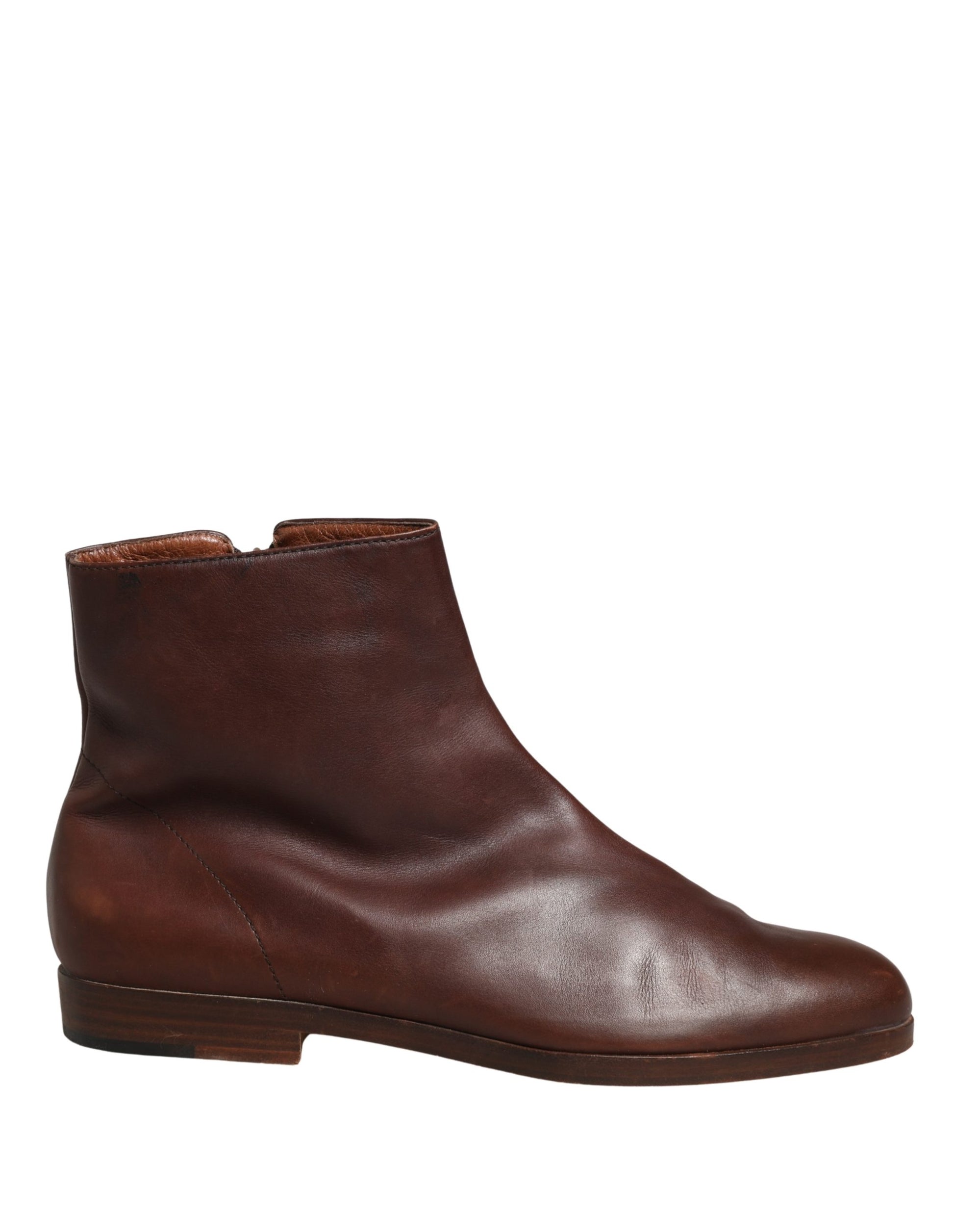 Chaussures plates en cuir marron style motard Dolce & Gabbana
