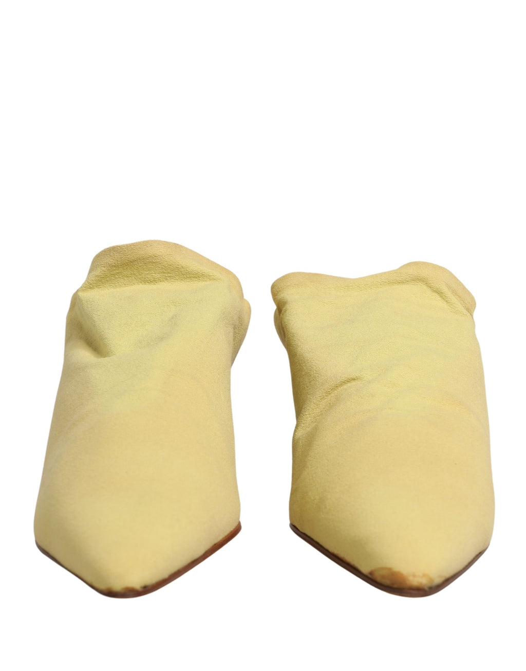 Chaussures mules à talons en daim jaune Dolce & Gabbana