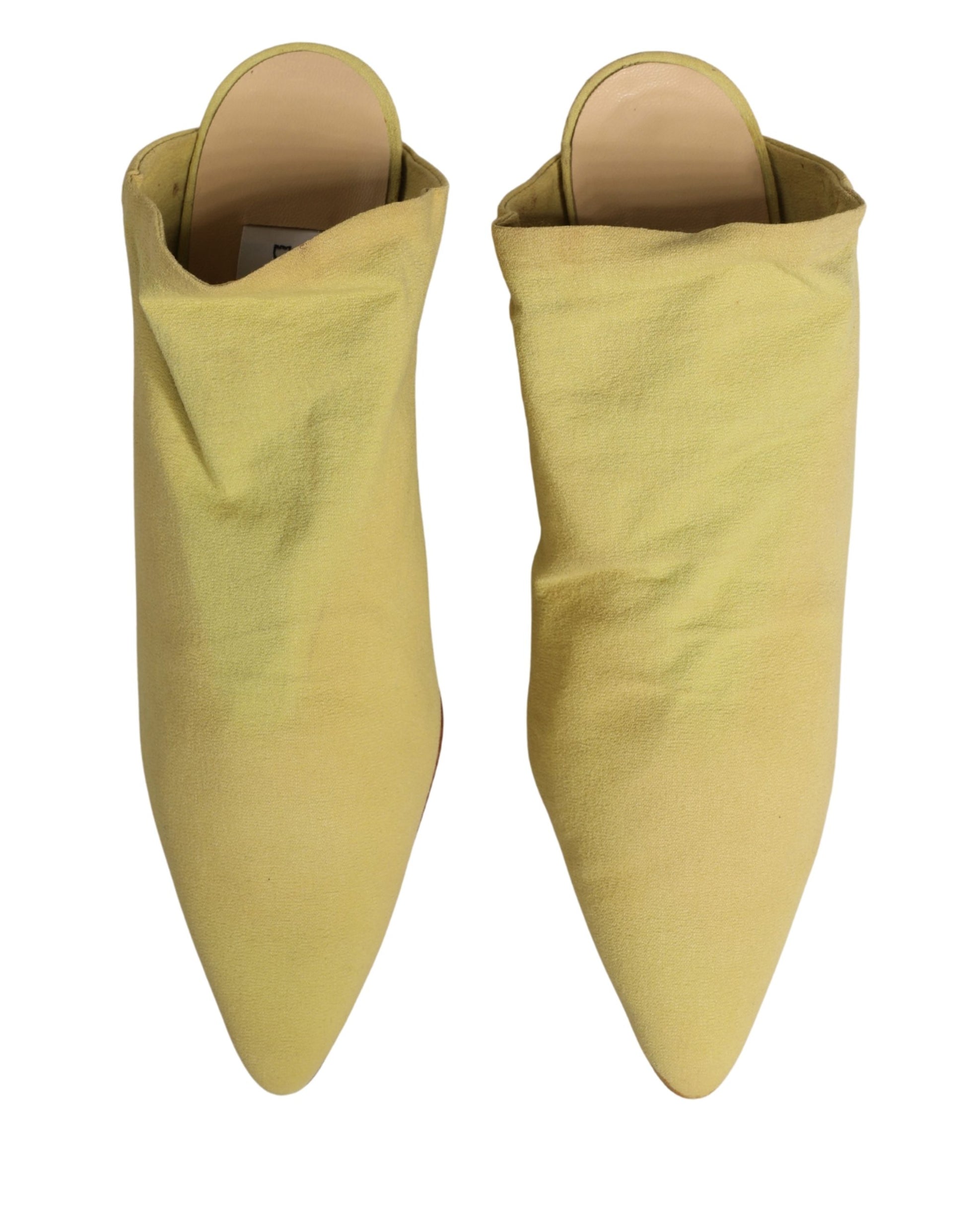 Chaussures mules à talons en daim jaune Dolce & Gabbana