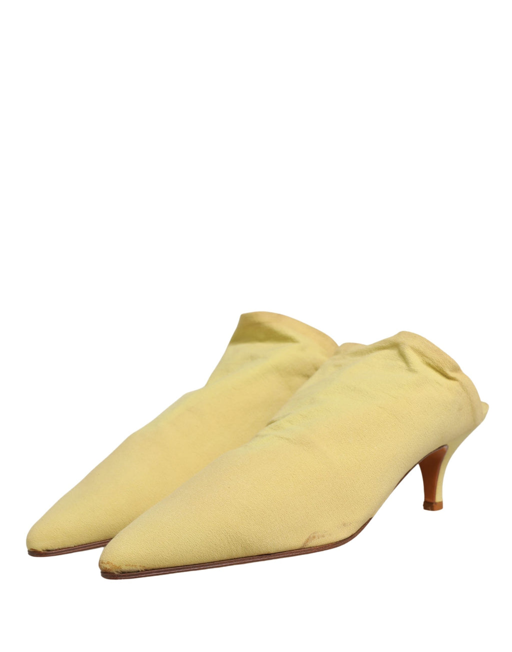 Chaussures mules à talons en daim jaune Dolce & Gabbana