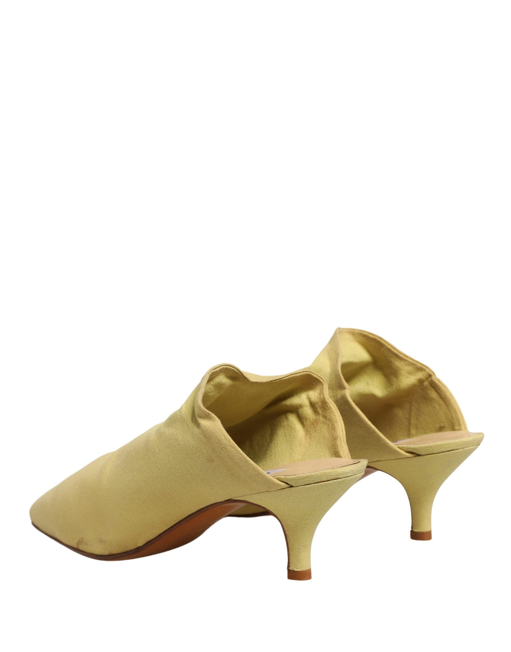 Chaussures mules à talons en daim jaune Dolce & Gabbana
