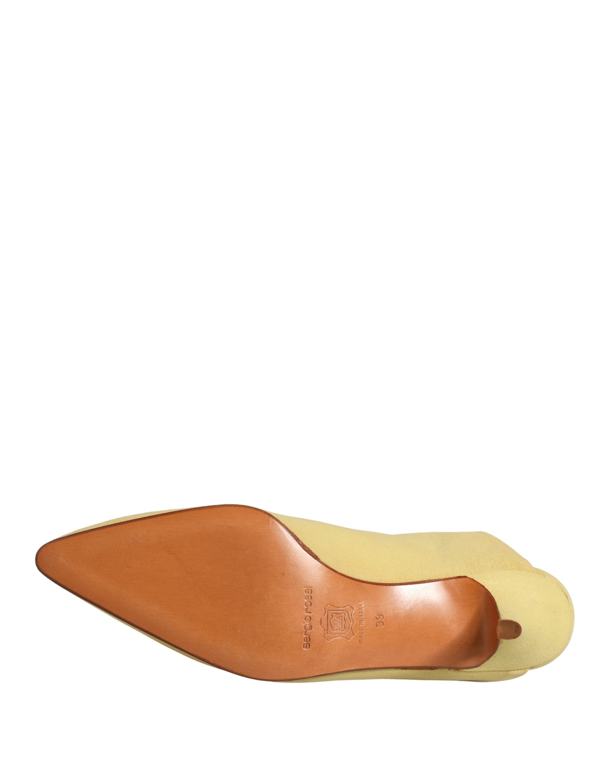 Chaussures mules à talons en daim jaune Dolce & Gabbana
